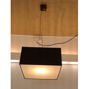 Závěsné svítidlo látkové 40x40cm 1x E27 1, 5m akrylát.difusor černá látka - AULIX VÝPRODEJ VZORKU obraz