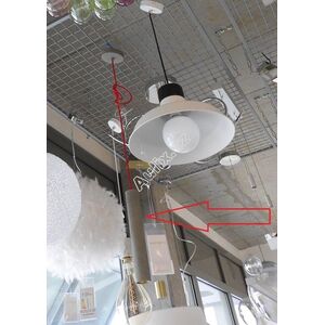 Závěsné svítidlo s objímkou v designu betonu E27 + červený kabel 2m - AULIX VÝPRODEJ VZORKU obraz