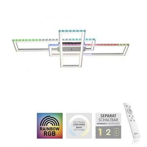LEUCHTEN DIREKT is JUST LIGHT LED stropní svítidlo 101, 5x71cm, stříbrná barva, RGB Rainbow, stmívatelné CCT RGB+2700-5000K obraz