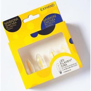 Exihand Blistr 4 čiré žárovky LED FILAMENT pro svícen 34V/0, 25W obraz
