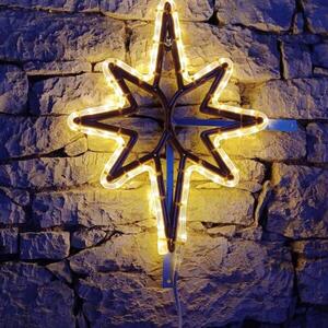 DecoLED LED světelná hvězda, závěsná 3D tisk, 80x104 cm, teple bílá obraz