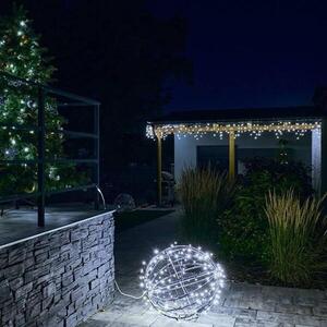 DecoLED LED světelná koule, ledově bílá, černý kabel, pr. 80 cm obraz