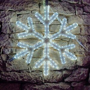 DecoLED LED světelná vločka V, závěsná 3D tisk, pr. 67 cm, ledově bílá obraz