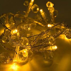 DecoLED LED světelný řetěz, teple bílá, Čiré krystaly, LED diody obraz