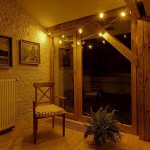 DecoLED Party osvětlení 5 m, 10 teple bílých LED, průhledné baňky, bílý kabel obraz