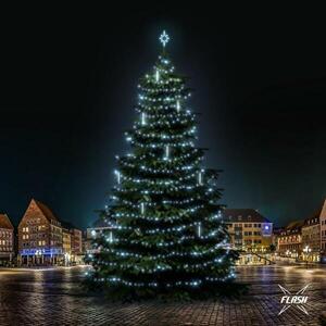 DecoLED LED světelná sada na stromy vysoké 21-23m, ledová bílá s Flash, s padajícím sněhem obraz