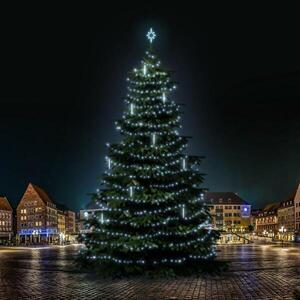 DecoLED LED světelná sada na stromy vysoké 21-23m, ledová bílá s padajícím sněhem obraz