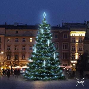 DecoLED LED světelná sada na stromy vysoké 9-11m, ledová bílá s Flash, s padajícím sněhem obraz