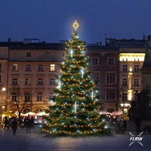 DecoLED LED světelná sada na stromy vysoké 9-11m, teplá bílá s Flash, s padajícím sněhem obraz