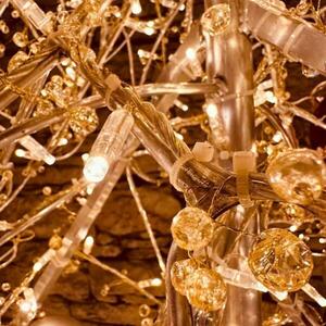 DecoLED Led světelný řetěz s krystalky, 8 m, zlatý kabel, Eco Fix obraz
