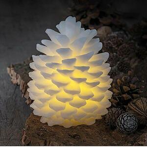 DecoLED LED svíčka, vosková, šiška, 10 x 13 cm, bílá obraz