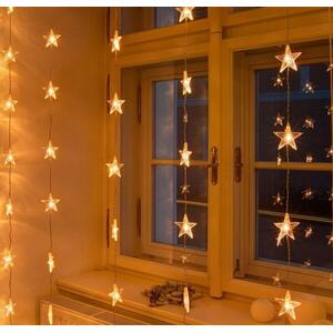 DecoLED Vánoční osvětlení do okna, propojovatelné, hvězdy, 1, 2x2m, teple bílá, 50 diod obraz