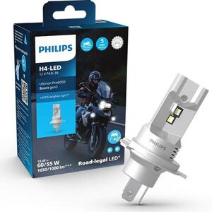 Philips LED H4 12V 18W Ultinon Pro6000 Boost Gen3 +450% Moto homologace 1ks 11342U60B3X1 obraz