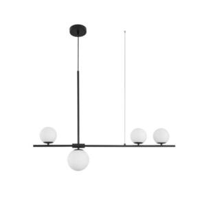 NOVA LUCE závěsné svítidlo IMPERO bílé matné sklo černý kov G9 4x5W 230V IP20 bez žárovky 9100441 obraz