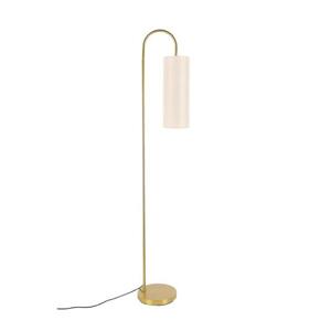 ACA Lighting stojací lampa ZORAN mosazný kov béžové textilní stínítko 1xE27 MF240718 obraz