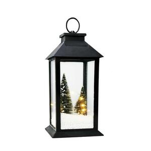 ACA Lighting plastová lucerna se stromečky 10 LED na baterie 3xAAA teplá bílá IP20 14x14x30cm XLANBWW303A obraz