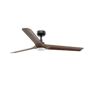 FARO HEYWOOD L LED stropní ventilátor, černá/tmavé dřevo s DC motorem obraz