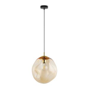 TK Lighting Zlatý závěsný lustr SOL s jantarovým stínidlem 350mm pro žárovku E27 TK4261 obraz
