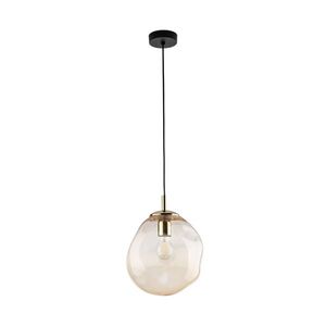 TK Lighting Zlatý závěsný lustr SOL s jantarovým stínidlem 250mm pro žárovku E27 TK10083 obraz