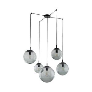 TK Lighting Černý závěsný lustr Esme s kouřovými stínidly pro žárovku 5x E27 TK5382 obraz
