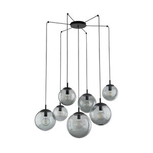 TK Lighting Černý závěsný lustr Esme s kouřovými stínidly pro žárovku 7x E27 TK5385 obraz