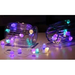 Solight LED vánoční řetěz barevné koule, 40x LED, 4m, 2x AA 1V274 obraz