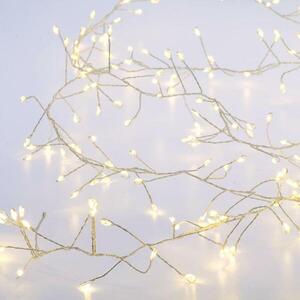 ACA Lighting 300 LED dekorační řetěz, WW, stříbrný měďený kabel, 220-240V + 8 funkcí, IP44, 3m+3m, 6W X063001177 obraz