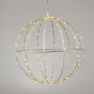 ACA Lighting D20CM stříbrná koule 96 LED, WW, 220-240V, IP44, 3m transparentní napájecí kabel X069614226 obraz