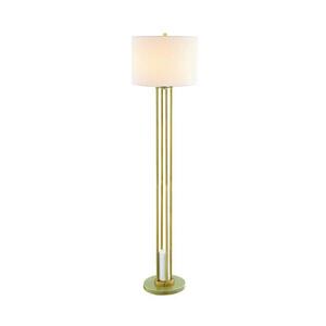 ACA Lighting stojací lampa 1XE27 BELIZE zlatá + bílá mramor, kov IP20 D40, 6XH153CM ML127161FGW obraz
