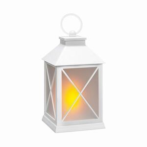 Solight LED vánoční lucerna bílá, 20cm, časovač, 2x AA 1V288 obraz