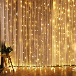 Solight LED vánoční závěs okenní, stříbrný, 300x mini LED, časovač, 8 funkcí, USB 1V10 obraz
