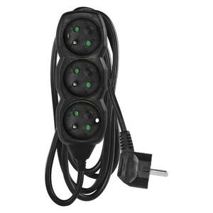 EMOS Prodlužovací kabel 2 m / 3 zásuvky / černý / PVC / 1 mm2 PC0312 obraz