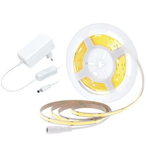 Solight LED COB pásek, sada s adaptérem, vypínač, 5m, 8W/m, 800lm/m, teplá bílá WM59-WW obraz