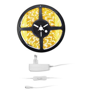 Solight LED světelný pás s testrem, 5m, sada s 12V adaptérem, 4, 8W/m, IP20, teplá bílá WM51-20T obraz