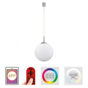 JUST LIGHT LED závěsné svítidlo Smarthome průměr 25 stříbrná stmívatelné s aplikací dálkový ovladač Tuya RGB/2700-5000K LD 22073-55 obraz
