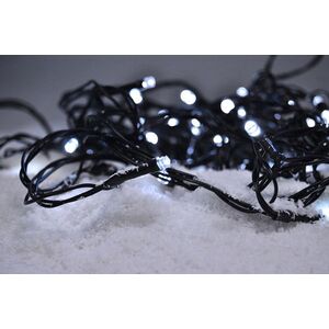 Solight LED venkovní vánoční řetěz, 50 LED, 5m, přívod 3m, 8 funkcí, časovač, IP44, studená bílá 1V110-W obraz