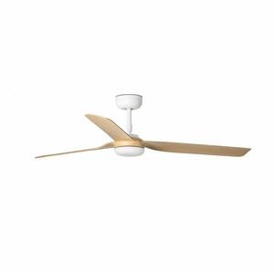 FARO PUNT M, bílá/světlé dřevo, stropní ventilátor s DC motorem obraz