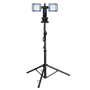 Solight duální teleskopický přenosný LED reflektor se zásuvkou, 2x30W, 5400lm, 4000K, 62-152cm, IP54 WM-60W-FVP obraz