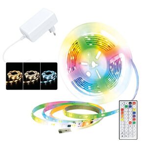 Solight LED světelný pás, RGB + 3CCT, 5m, sada s 24V adaptérem a dálk. ovladačem, 5W/m, IP65 WM60 obraz