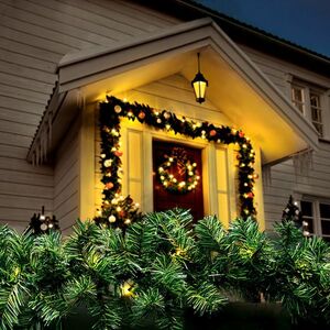 Solight LED vánoční girlanda s jehličím, 7m, 112x LED, časovač, 230V, IP44 1V299 obraz