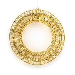 Solight LED vánoční věnec 3D, 150 LED, 50cm, IP44, teplá bílá, časovač 1V303 obraz