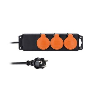 Solight prodlužovací přívod 5m, 3 zásuvky IP44, 3 x 2.5mm2, kabel guma-neopren H07RN-F PP328 obraz