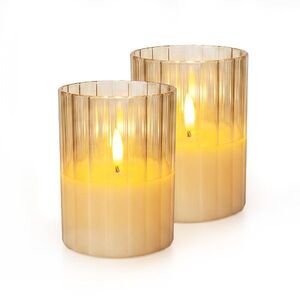 Solight sada 2x LED skleněné svíčky, časovač, 7, 5x10cm, 2x AA 1V311 obraz
