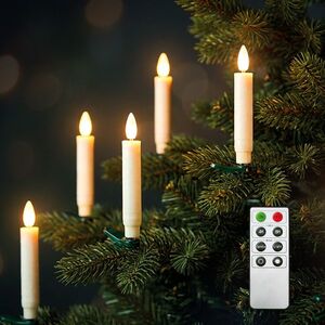 Solight sada LED svíček na vánoční stromek, 10x svíčka, dálkové ovládání, časovač, 1xAAA 1V312 obraz