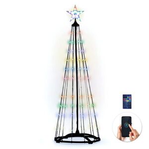 Solight smart vánoční stromek, 150 LED, 1, 5m, IP44, RGB, dálkový ovladač + BT aplikace 1V301 obraz