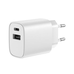 Solight USB-A+C fast charger 20W DC71B-W obraz