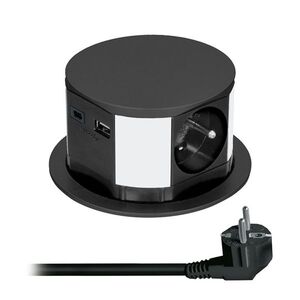 Solight výsuvný blok zásuvek, 3 x 16 A + USB A+C 20W PD, kabel 2m, černý PP100B-PD20 obraz