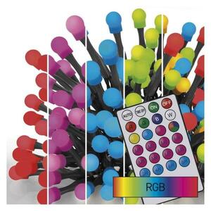 EMOS LED vánoční cherry řetěz – kuličky, 10 m, RGB, ovladač, programy, časovač D5AA01 obraz
