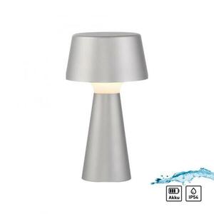JUST LIGHT LED stolní lampa na baterie stříbrná dotykový stmívač IP54 USB vnitřní i venkovní použití 3000K LD 19260-21 obraz
