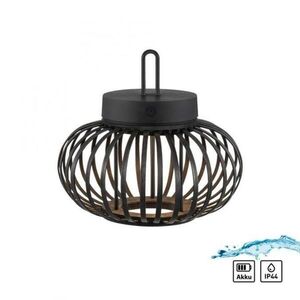JUST LIGHT LED stolní lampa průměr 25cm černá na baterie USB IP44 stmívatelné dotykem 2700K LD 19303-18 obraz